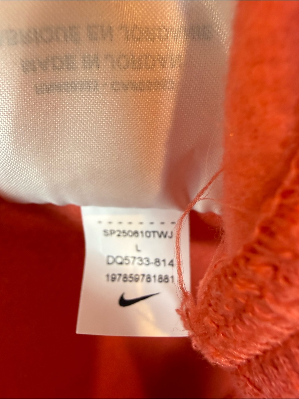 NWT Nike Phoenix Fleece Center Swoosh Crewneck Sweatshirt Peach - Picture 6 of 8